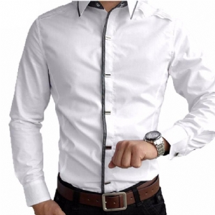 Σχεδιαστικά Βαμβακερά Πουκάμισα Slim Fit