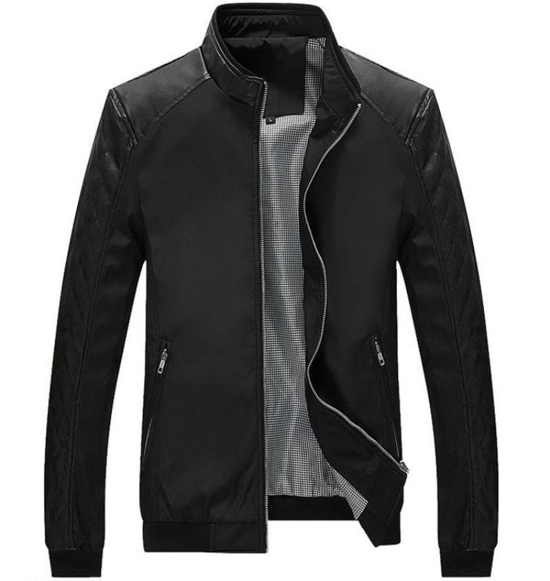 Επιχείρηση Pu Δερμάτινο Slim Jacket