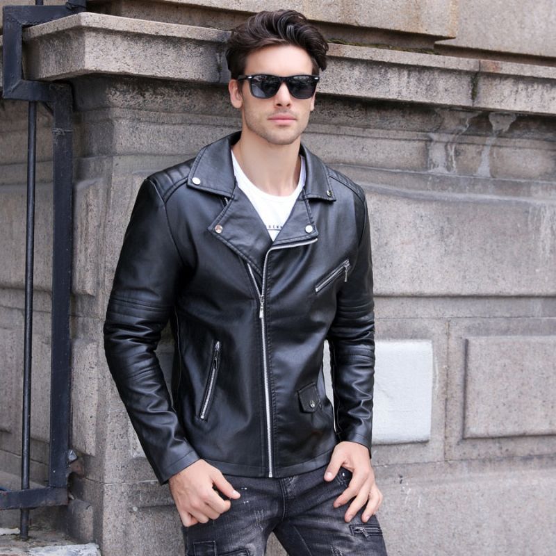 Pu Δερμάτινο Streetwear Moto Jacket