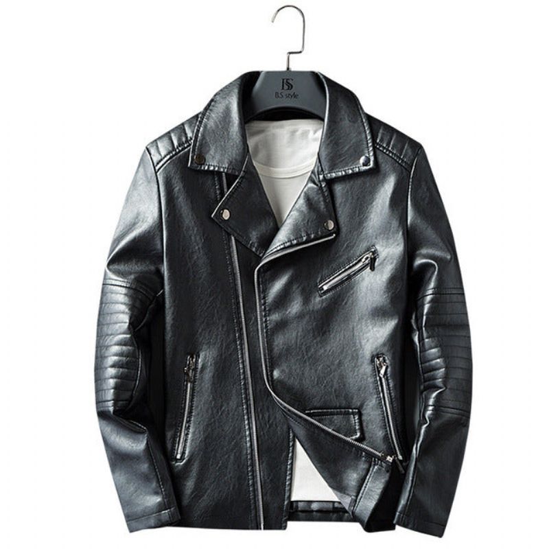 Pu Δερμάτινο Streetwear Moto Jacket