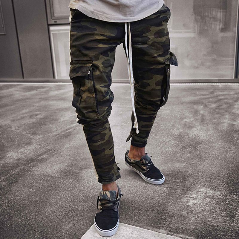 Side Stripe Camo Streetwear Joggers