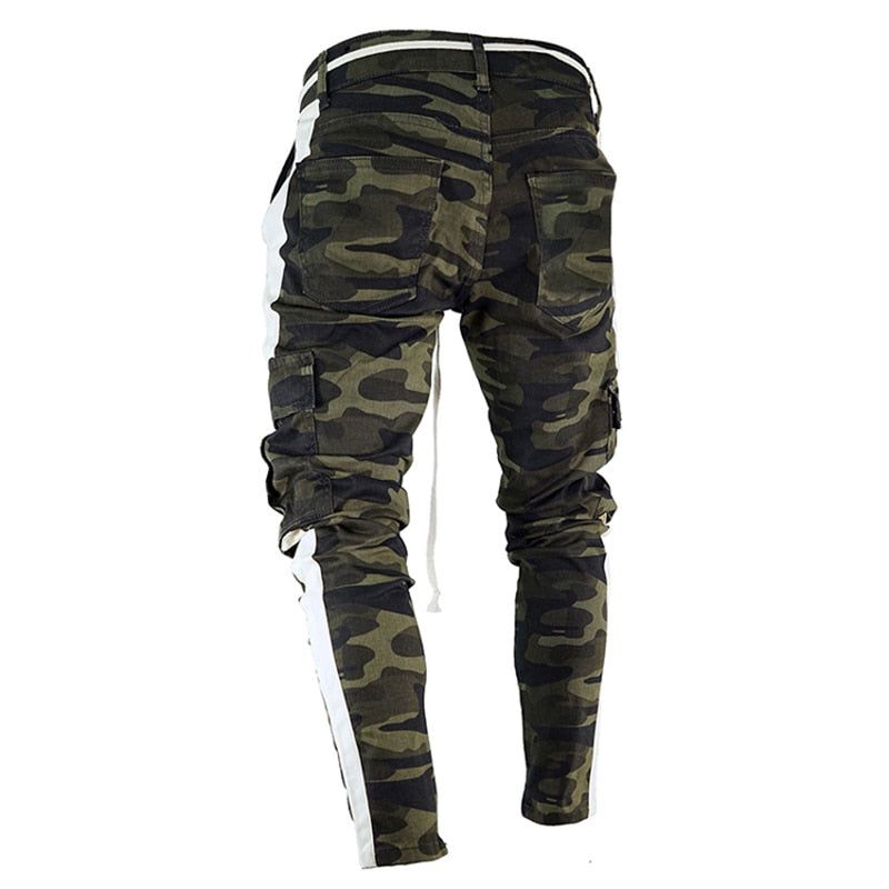 Side Stripe Camo Streetwear Joggers