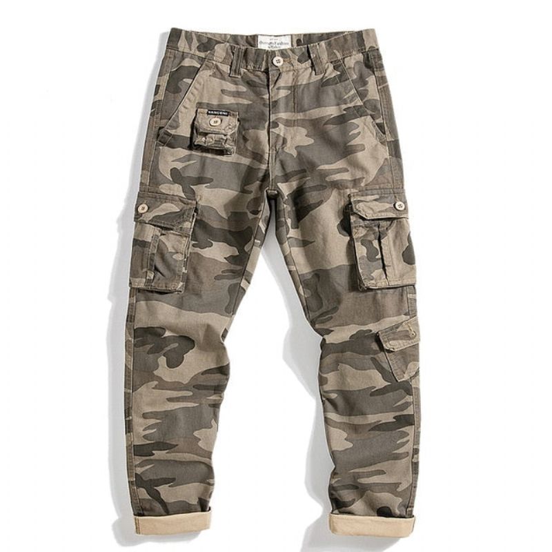 Σχεδιαστικό Παντελόνι Cotton Camo Cargo