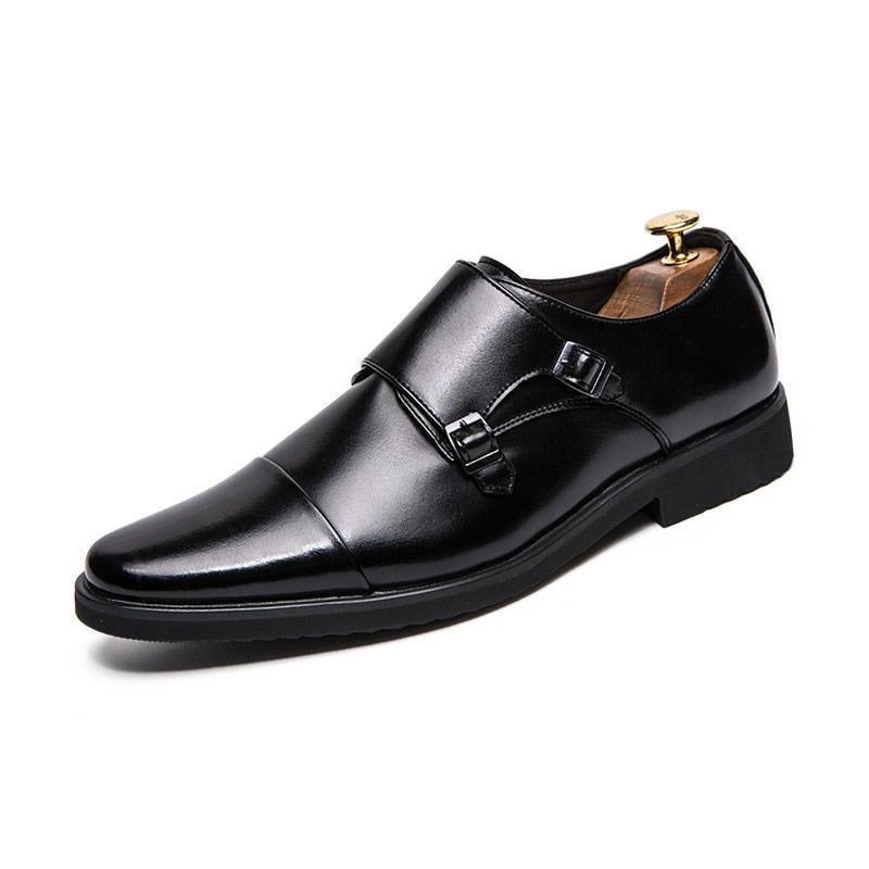 Δερμάτινα Παπούτσια Φόρεμα Με Διπλό Monk Strap Oxford