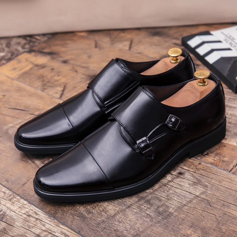 Δερμάτινα Παπούτσια Φόρεμα Με Διπλό Monk Strap Oxford