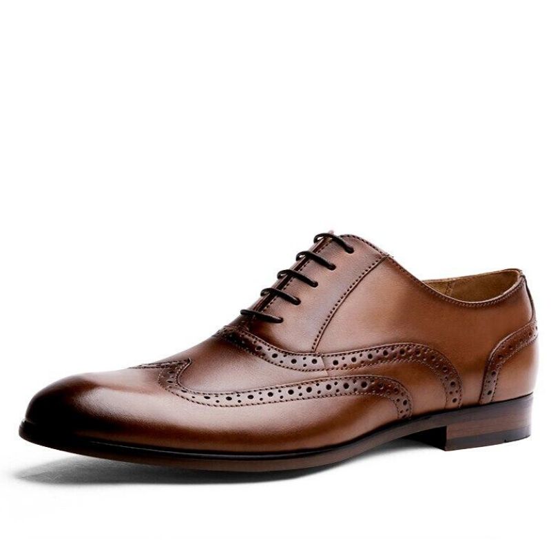 Grain Γνήσιο Δέρμα Οξφόρδης Oxfords Style Bullock