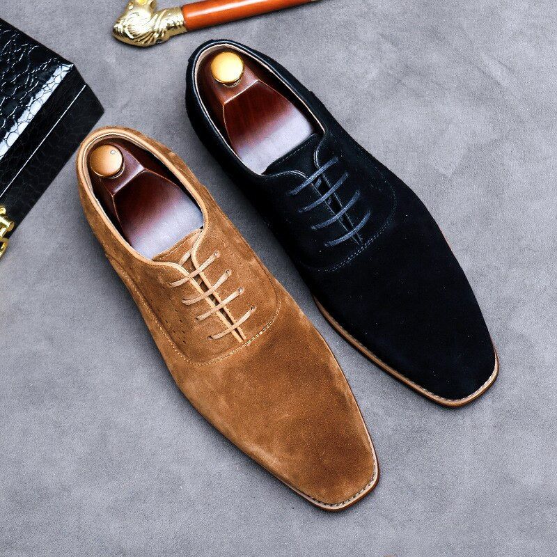 Σχεδιαστικά Γνήσια Δερμάτινα Παπούτσια Oxford Suede