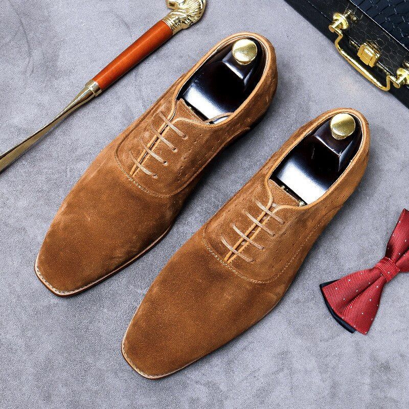 Σχεδιαστικά Γνήσια Δερμάτινα Παπούτσια Oxford Suede