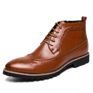 Μπότες Ankle Brogues Με Φερμουάρ