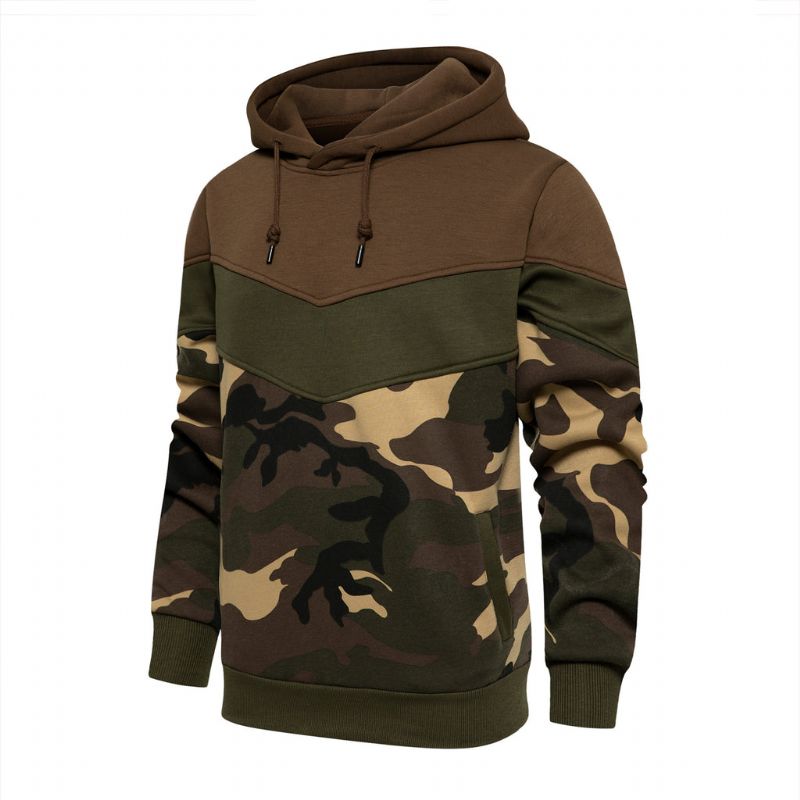 Ανοιξιάτικο Φθινόπωρο Camo Patchwork Hoodie