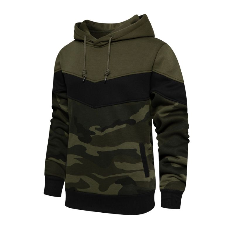 Ανοιξιάτικο Φθινόπωρο Camo Patchwork Hoodie