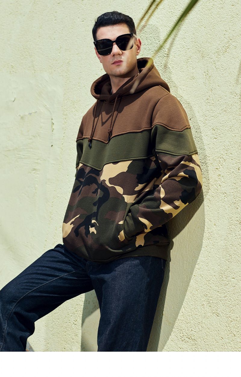 Ανοιξιάτικο Φθινόπωρο Camo Patchwork Hoodie