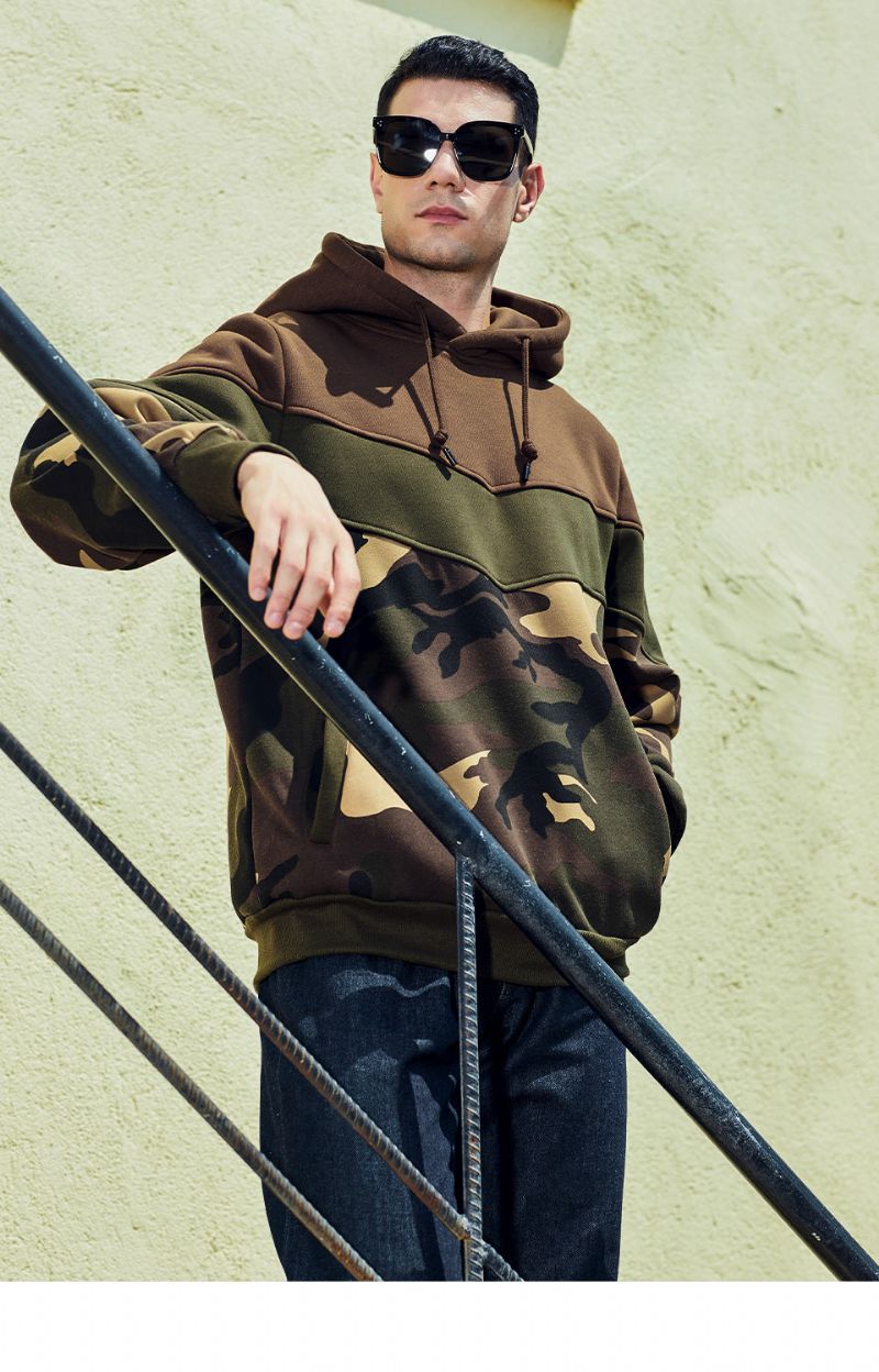 Ανοιξιάτικο Φθινόπωρο Camo Patchwork Hoodie