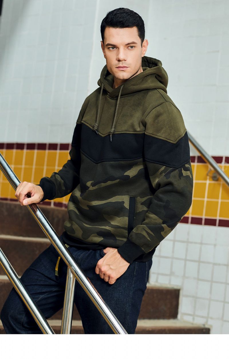 Ανοιξιάτικο Φθινόπωρο Camo Patchwork Hoodie