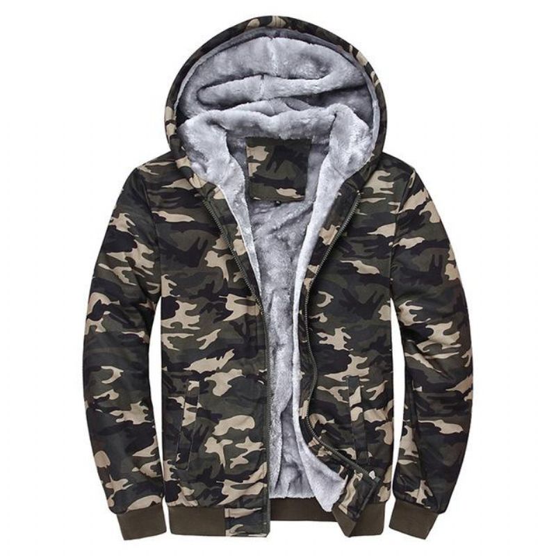 Χειμερινό Χοντρό Φλις Camo Hoodie