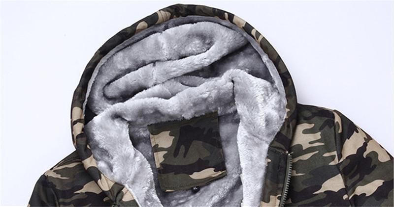 Χειμερινό Χοντρό Φλις Camo Hoodie