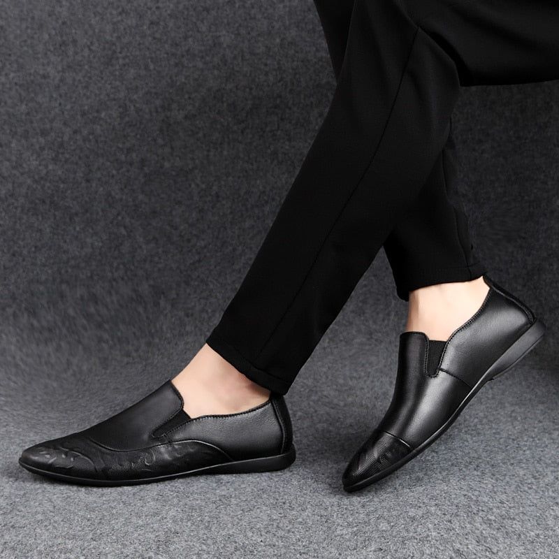 Γνήσιο Δερμάτινο Slip-on Loafers Ελαφρά Παπούτσια