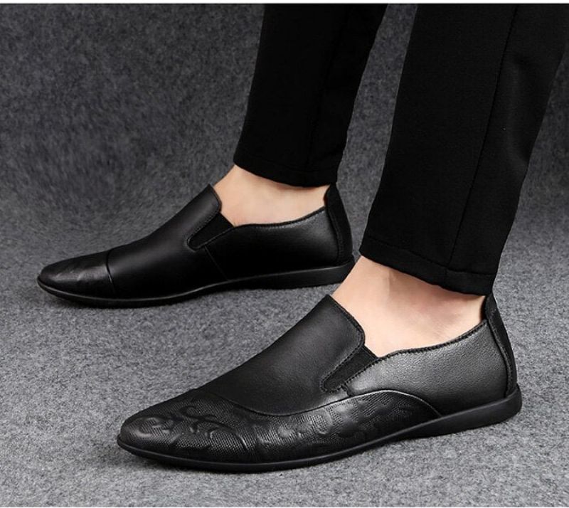 Γνήσιο Δερμάτινο Slip-on Loafers Ελαφρά Παπούτσια