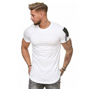 Brand Zipper On Shoulder T-shirt