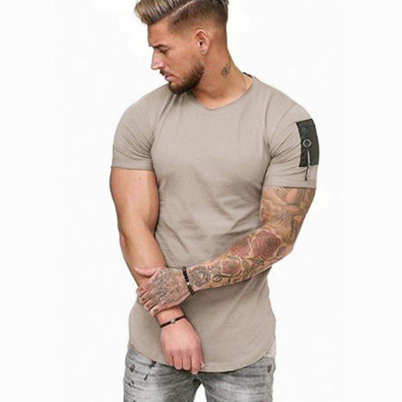 Brand Zipper On Shoulder T-shirt