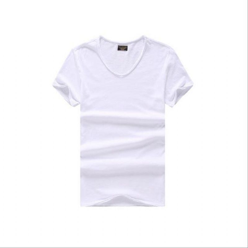 Μπλουζάκι Από Καθαρό Βαμβάκι Με V-neck Slim Fit