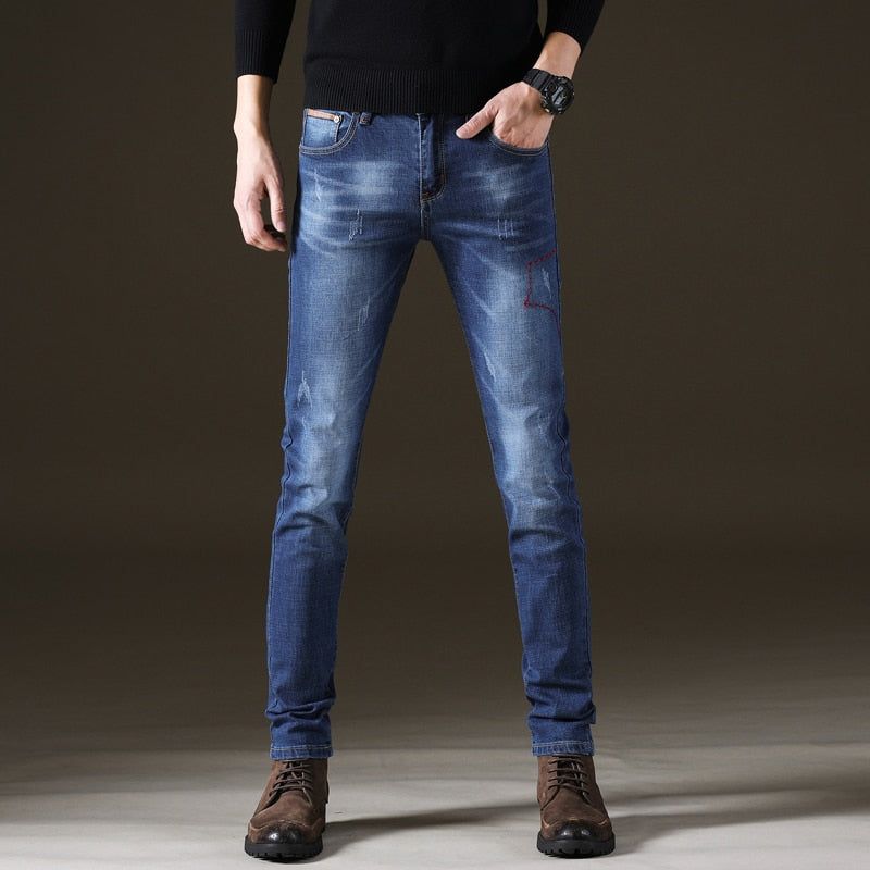 Desinger Black Blue Stretch Jeans