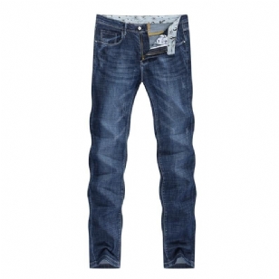 Elastic Leisure Long Brand Jeans