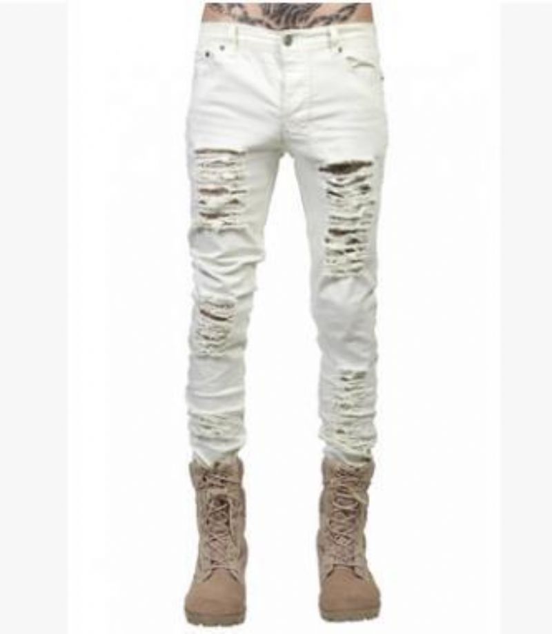 Hip Hop Swag Distressed Slim Jeans 3 Χρωμάτων