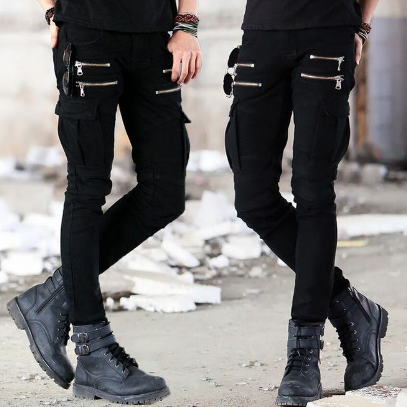 Runway Distressed Slim Jeans