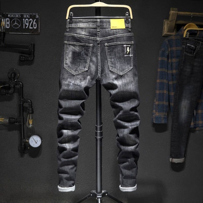 Slim Fit Distressed Streetwear Jeans