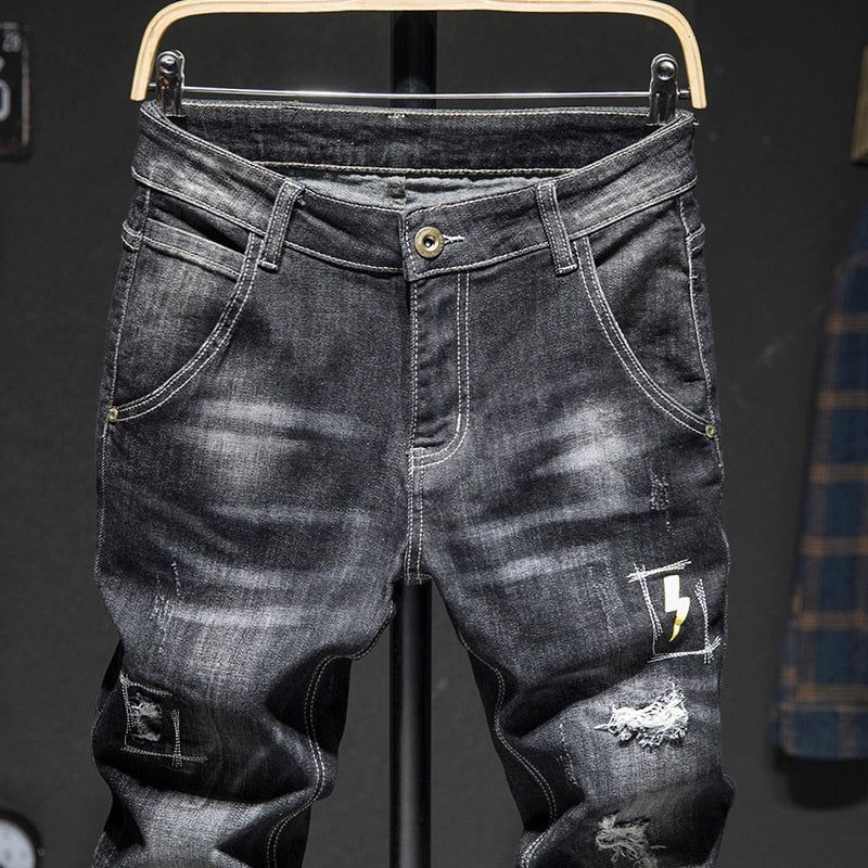 Slim Fit Distressed Streetwear Jeans