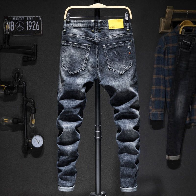 Stretch Slim Fit Distressed Jeans