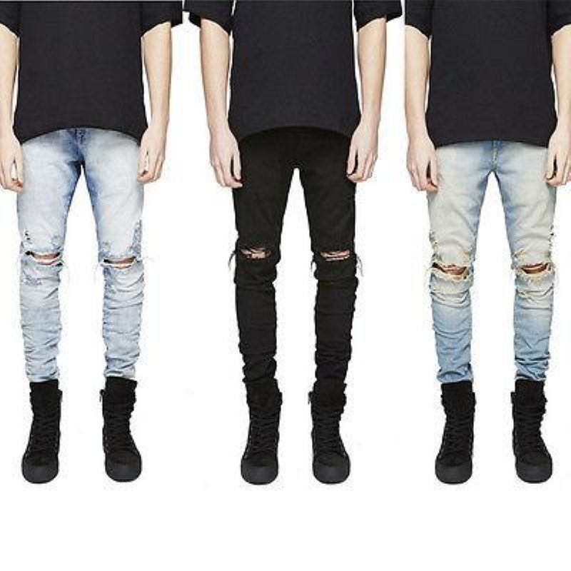 Σχισμένο Skinny Biker Destroyed Jeans