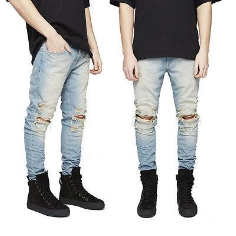 Σχισμένο Skinny Biker Destroyed Jeans