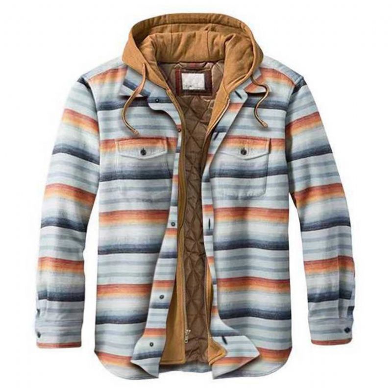 Καρό Padded Loose American Jacket