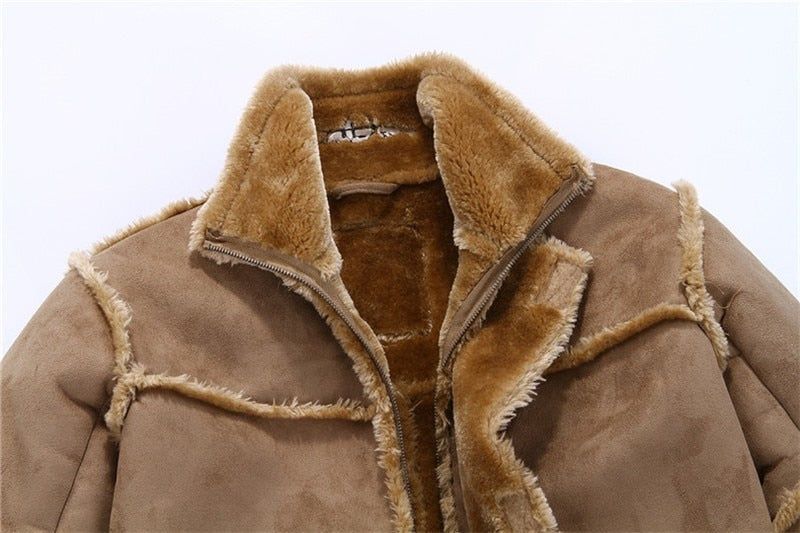 Ζεστό Παλτό Πολυτελείας Από Faux Suede